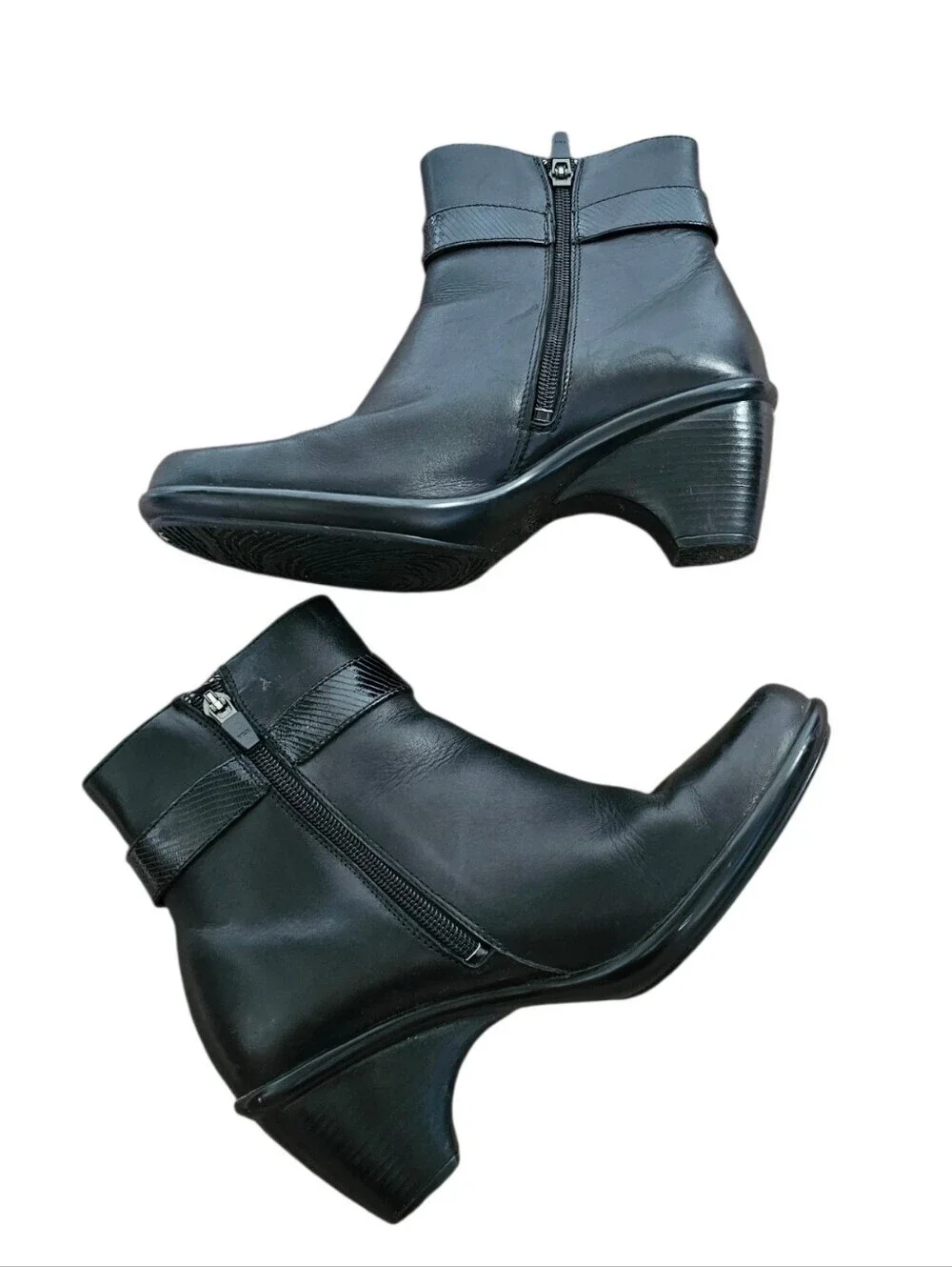Dansko Black Leather Ankle Boots with Buckle Strap Size EU 39